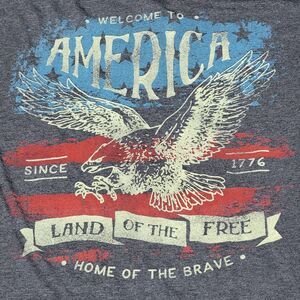 Anvil SS Dark Grey Unisex Tee "Welcome To America" - Size XL